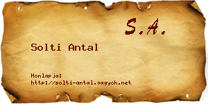 Solti Antal névjegykártya